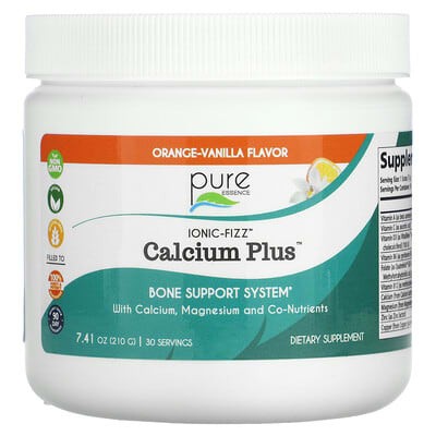 Pure Essence lonic-Fizz™, Calcium Plus™, Orange-Vanilla, 7.41 oz (210 g)