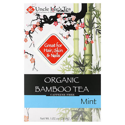 Uncle Lee's Tea органический чай из бамбука, мятный, без кофеина, 18 пакетиков, 1.02 oz (28.8 g)