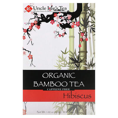 Uncle Lee's Tea Органический бамбуковый чай, гибискус, без кофеина, 18 чайных пакетиков