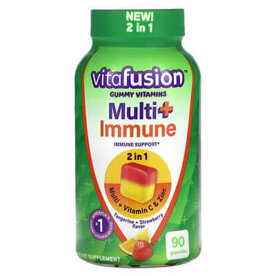 Multi+ Immune Support Gummies, Strawberry + Tangerine, 90 Gummies