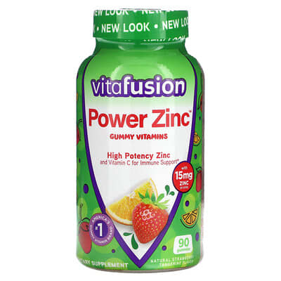 Витаминные мармеладки VitaFusion Power Zinc™ Plus Vitamin C, Strawberry Tangerine, 90 шт