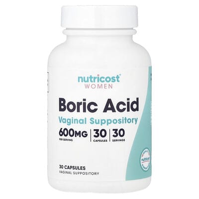 Women, Boric Acid, Vaginal Suppository, 600 mg, 30 Capsules