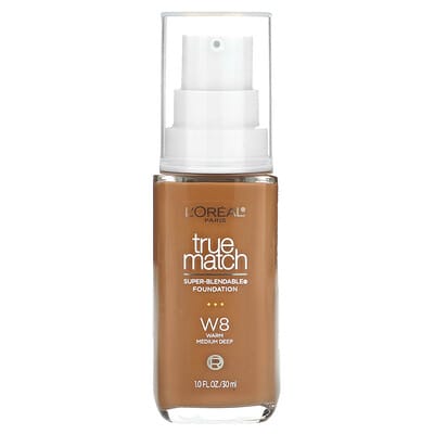 L'Oréal True Match, суперсмешиваемый тональный крем, W8 Warm Medium Deep, 1 fl oz (30 ml)