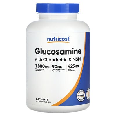 Nutricost Глюкозамин с хондроитином и MSM, 240 таблеток