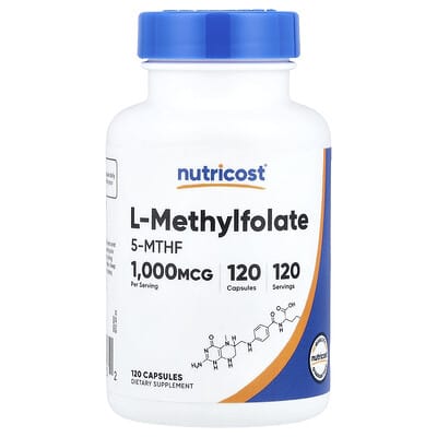 L-метилфолат, 1,000 mcg, 120 капсул