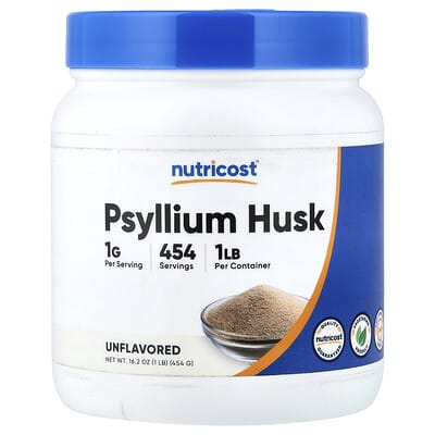 Nutricost Псиллиум (шелуха), без вкуса, 16.2 oz (454 g)