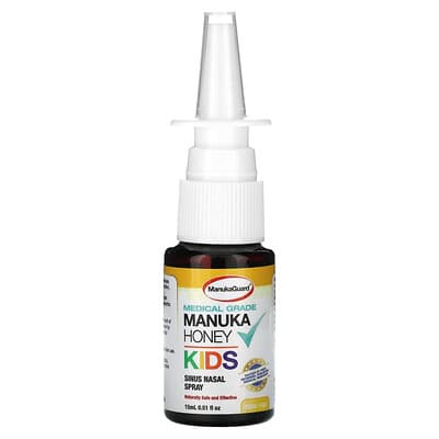 Детский назальный спрей ManukaGuard, Medical Grade Manuka Honey, Sinus Nasal Spray, Alcohol Free, 0.51 fl oz (15 ml)
