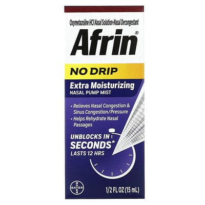 Назальный спрей Afrin, увлажняющий, без подтекания, 15 ml