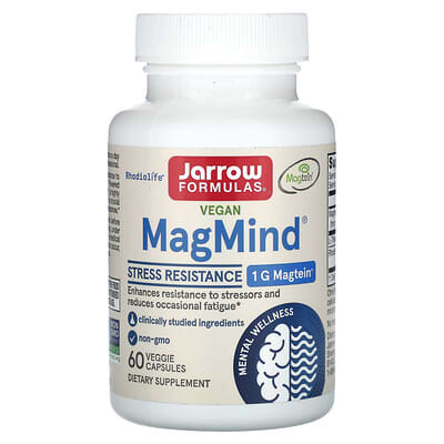 Добавка Jarrow Formulas Vegan MagMind® Stress Resistance 60 Veggie Capsules