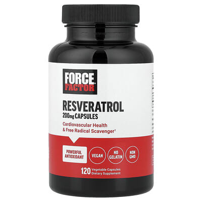 Force Factor Resveratrol 200 mg, 120 вегетарианских капсул