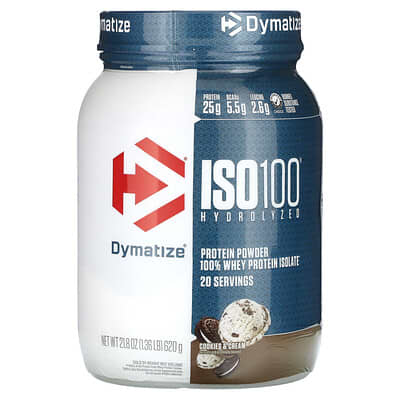 ISO100® Гидролизованный изолят сывороточного протеина, вкус печенье с кремом, 1.36 lb (620 g)