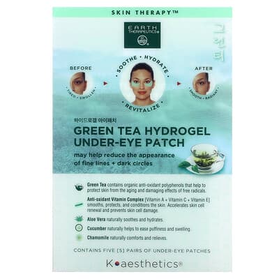 Earth Therapeutics Green Tea Hydrogel патчи под глаза, 5 пар