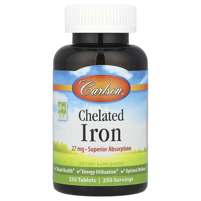Chelated Iron, 27 mg, 250 Tablets