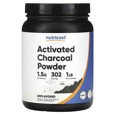 Nutricost активированный уголь в порошке, без вкуса, 16 oz (454 g)