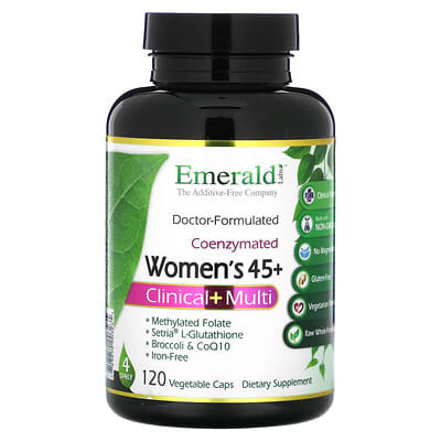 Женские витамины Emerald Laboratories Coenzymated 45+, Clinical + Multi, 120 растительных капсул