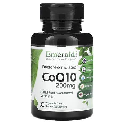 CoQ10, 200 mg, 30 растительных капсул