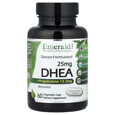 Emerald Laboratories DHEA + Pregnenolone, 60 вегетарианских капсул
