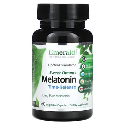 Emerald Laboratories Sweet Dreams мелатонин, пролонгированного действия, 3 mg, 60 растительных капсул