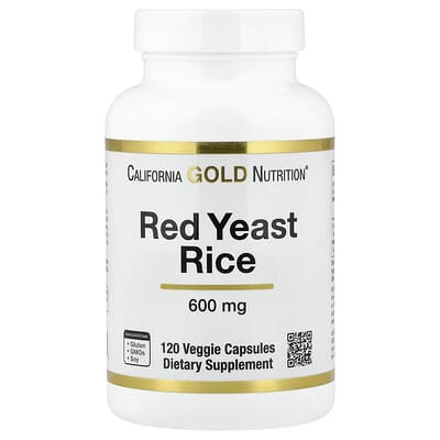 Красный дрожжевой рис California Gold Nutrition, 600 mg, 120 веганских капсул
