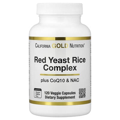 Комплекс с красным рисом California Gold Nutrition, 120 вегетарианских капсул