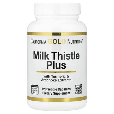 California Gold Nutrition Расторопша плюс с экстрактом куркумы и артишока, 120 вегетарианских капсул