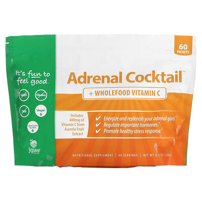 Adrenal Cocktail™ + цельный витамин C, 60 пакетиков, 4 g каждый