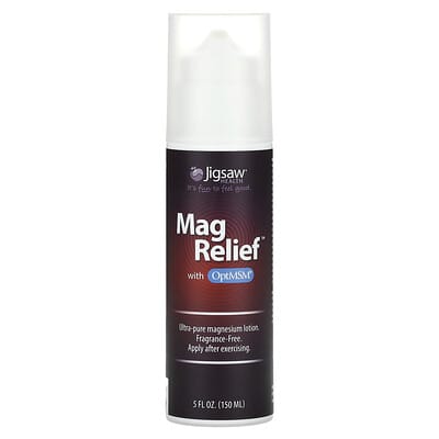 Jigsaw Health Mag Relief™ с OptiMSM®, без ароматизаторов, 5 fl oz (150 ml)