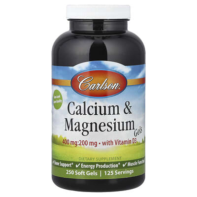 Calcium & Magnesium Gels with Vitamin D3, 250 Soft Gels
