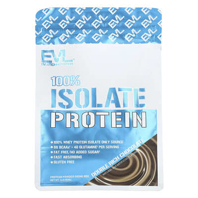 100% изолят протеина, двойной шоколад, 1 lb (454 g)