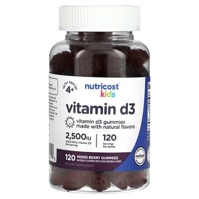 Детский витамин D3 Gummies, Mixed Berry, 62.5 mcg (2,500 IU), 120 Gummies