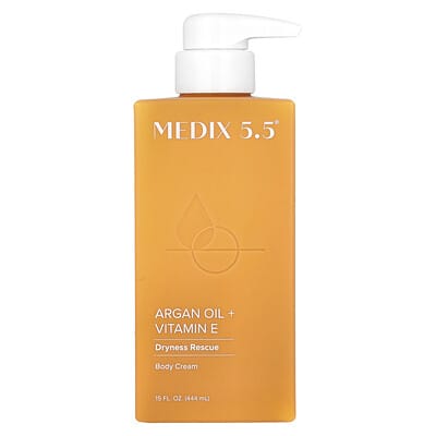 Body Cream, Argan Oil + Vitamin E, 15 fl oz (444 ml)