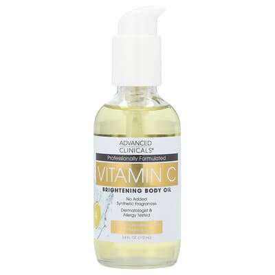 Advanced Clinicals Масло для тела с витамином C, осветляющее, 3.8 fl oz (112 ml)