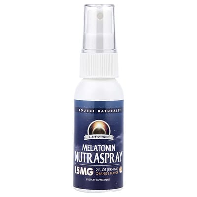 Спрей Source Naturals Sleep Science®, Melatonin NutraSpray, апельсин, 2 fl oz (59.14 ml)