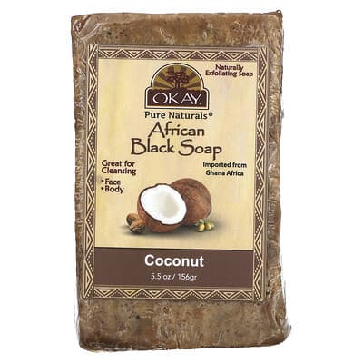 Африканское черное мыло, кокос, 5.5 oz (156 g)