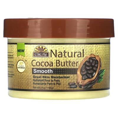 Natural Cocoa Butter, Smooth Blend, For Hair & Skin, 7 oz (198 g)