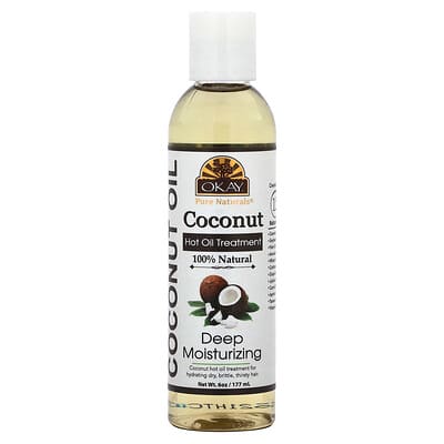 Okay Pure Naturals Маска для волос с кокосовым маслом, глубокое увлажнение, 6 oz (177 ml)