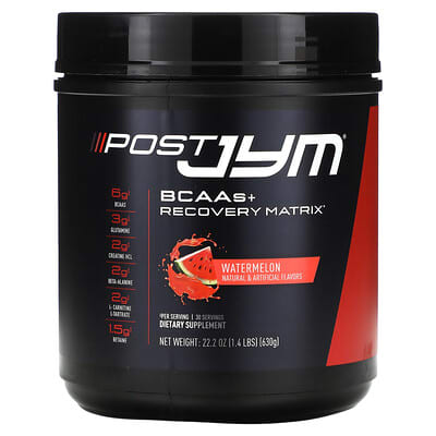 Аминокислоты JYM Supplement Science Post JYM®, BCAAs + Recovery Matrix, Watermelon, 1.4 lbs (630 g)