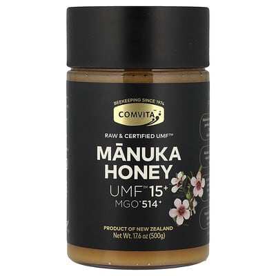 Мед Манука, UMF™ 15+, MGO 514+, 17.6 oz (500 g)