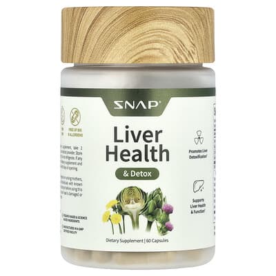 Добавка для здоровья печени и детокса Snap Supplements, 60 капсул