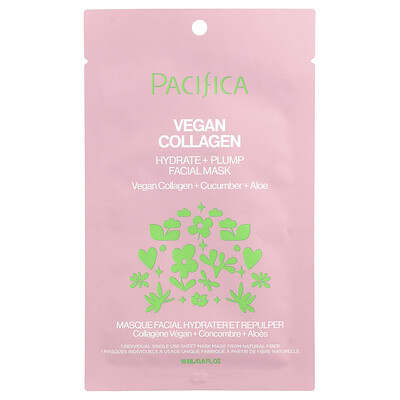 Веганская увлажняющая маска для лица Pacifica Collagen, 1 Sheet Mask, 0.6 fl oz (18 ml)