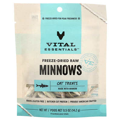 Сушеные сырые лакомства для кошек, Minnows, 0.5 oz (14.2 g)