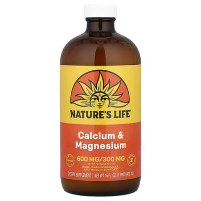 Calcium & Magnesium, Natural Orange, 16 fl oz (473 ml)