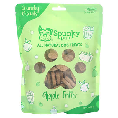 Spunky Pup натуральные лакомства для собак, хрустящее печенье с яблочным пирогом, 10 oz (283 g)
