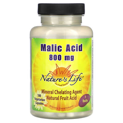 Malic Acid, 800 mg, 100 Capsules
