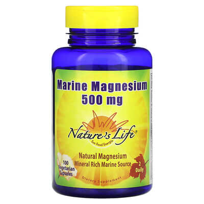Nature's Life Marine Magnesium, 100 вегетарианских капсул (250 mg на капсулу)