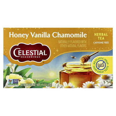Травяной чай, Honey Vanilla Chamomile, без кофеина, 20 чайных пакетиков, 1.7 oz (47 g)
