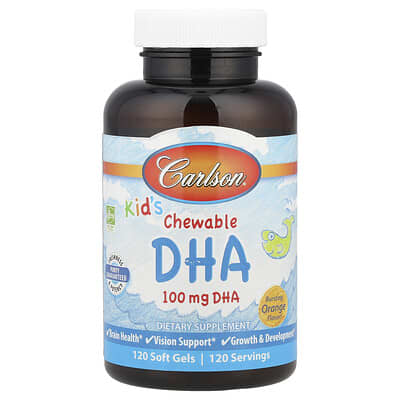 Kid's Chewable DHA, Bursting Orange, 120 Soft Gels