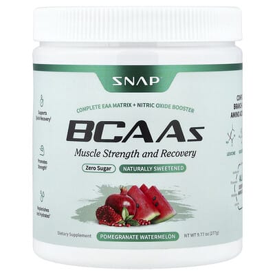 Snap Supplements BCAA, гранат и арбуз, 9.77 oz (277 g)