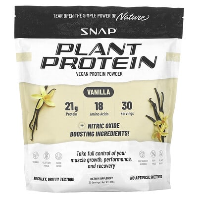 Plant Protein, Vegan Protein Powder, Vanilla, 868 g