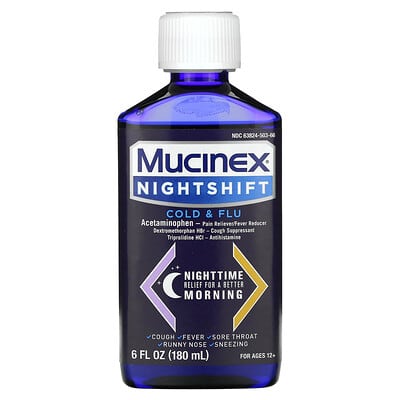 Mucinex Nightshift от простуды и гриппа 180 ml